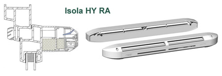 Automatyczny nawiewnik ciśnieniowy, akustyczny ISOLA 2.30 z komorą tłumiącą RA i czerpnią akustyczną CFA, antracyt RAL7016